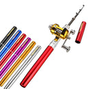 36'' Telescopic Mini Portable Pocket Fish Aluminum Pen Fishing Rod Pole Reel