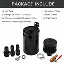 Universal 2-Port Oil Catch Can Tank Reservoir Fuel with Drain Valve Breather Baffled