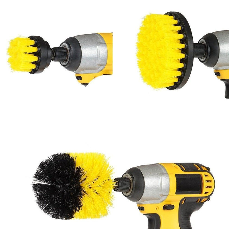 3pcs Drill Scrubber Brush Cleaning Brush Power Full Electric Bristle Bathtub Tile Grout Cleaner
