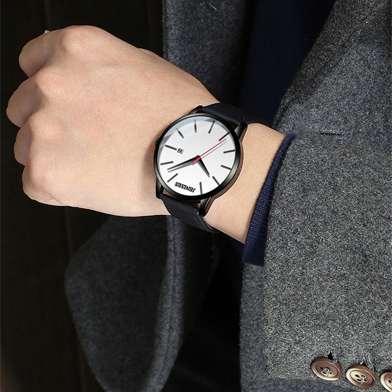 JENISES XD656 Waterproof Calendar Quartz Watches Milan Stainless Steel Strap Men Wrist Watch