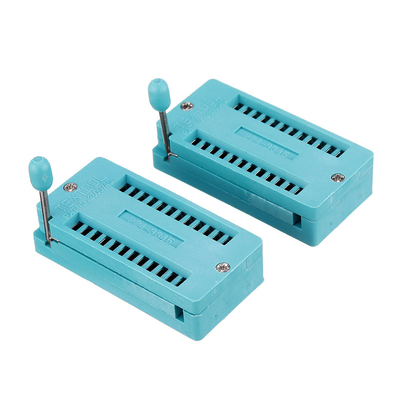 2pcs IC Lock Seat Zif Socket Test Universal zif Sockets 24Pin Wide