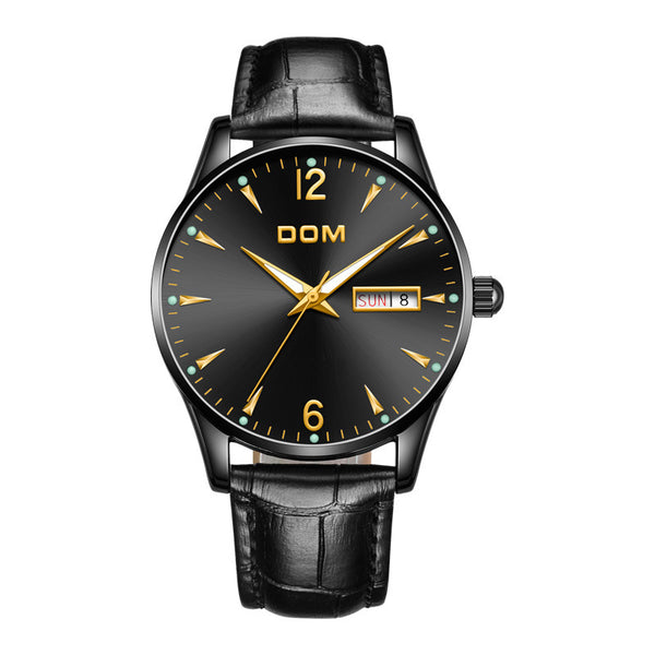 DOM M-11BL-1M89 Fashion Men Watch 3ATM Waterproof Luminous Date Display Quartz Watch