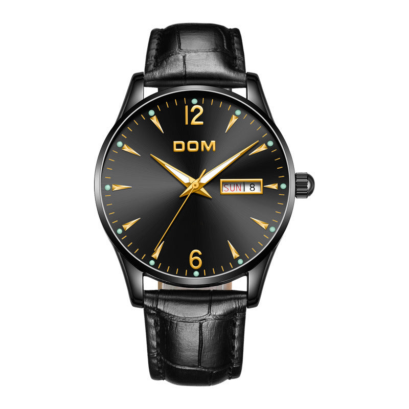 DOM M-11BL-1M89 Fashion Men Watch 3ATM Waterproof Luminous Date Display Quartz Watch