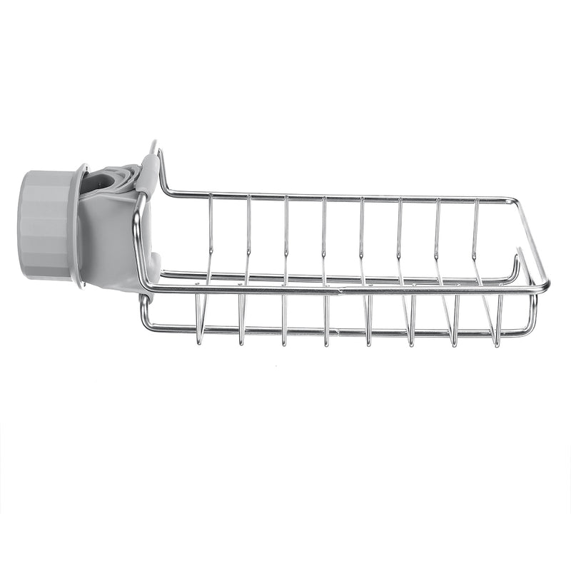 Stainless Steel Kitchen Sink Faucet Sponge Soap Drain Rack Storage Holder Shelf Storage Rack