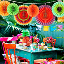 6 Pcs/Set Fiesta Paper Fans Pinwheel Wedding Party Wall Hanging Decorations