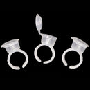 Plastic Transparent Tattoo Ring Cup With Cover Easy To Clean Install Embroidery Ink Material