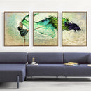 Miico Hand Painted Three Combination Decorative Paintings Dancing Youth Wall Art For Home Decoration