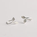 925 Sterling Silver Earrings Stylish Silver Leaf Ear Drop Lovely Earring Gift for Women