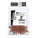 Drillpro 100Pcs 25-63mm SQ2 Pocket Hole Screw Coarse Thread Woodworking Self Tapping Screw Oblique Hole Screw Square Driver for Pocket Hole Syestem
