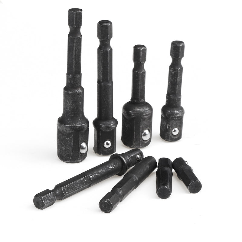 8pcs 25-73mm 1/4'' Socket Adapter Impact Hex Shank Drill Bit Power Extension Bar