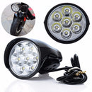 BIKIGHT 7x LEDs Bike Front Light Metal Shell 80db Horn Electric Scooter Headlight Motorcycle E-bike