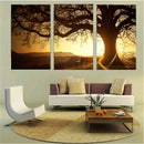 3Pcs Sunset Combination Painting Printed On Canvas Frameless Drawing Home Background Paper Art