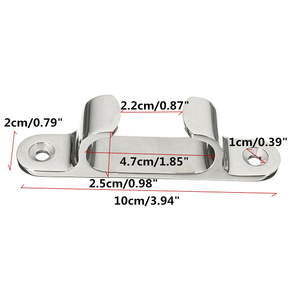 10x2x2.5cm Stainless Steel Polished Boat Cleat Line Rope Yacht Marine Hardware