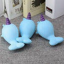 Squishy Narwhal Uni Whale Blue 11cm Slow Rising Cute Soft Collection Gift Decor Toy