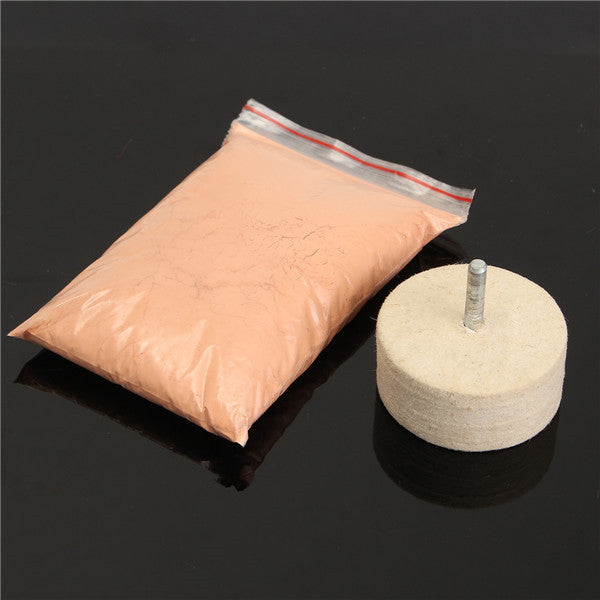 8Oz 230g Cerium Oxide Polishing Powder with 2 Inch Felt Polishing Wheel