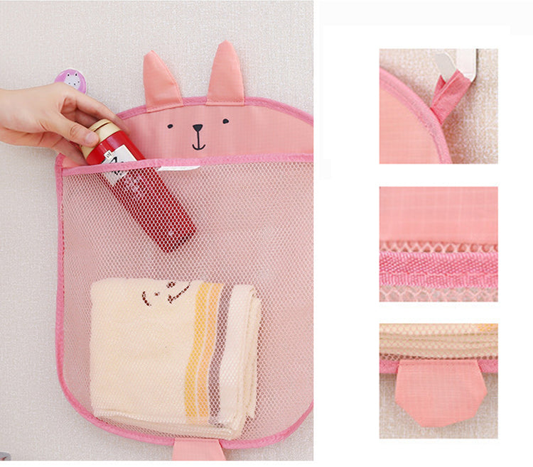 Honana BX-144  Cartoon Bathroom Folding Mesh Hanging Storage Bag  Bathing Toy Storage Organizer