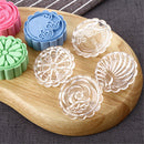 4 Stamps Moon Cake Mould 3D DIY Transparent Round Mooncake Mold Mid-autumn Festival Baking Accessories