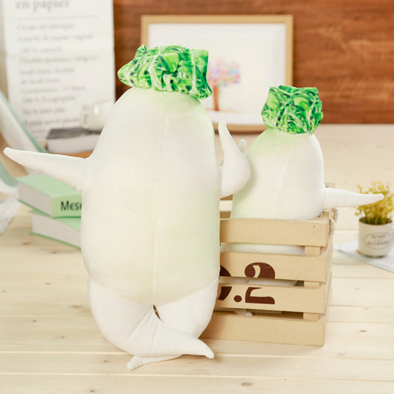 Japanese White Stuffed Plush Toy Radish Pillow Hugging Pillow Plush Doll Toy Soft Doll Xmas Gift