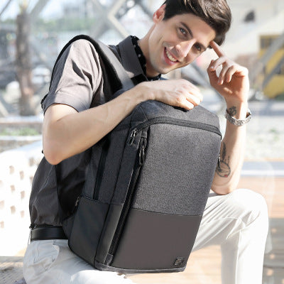 OUTWALK Business Backpack Simple Fashion Trend Korean Casual College Student Travel Laptop Bag