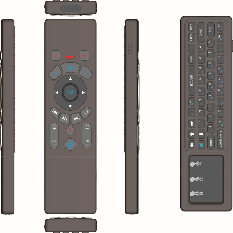 T6 Double-sided Air Mouse Keyboard with Touchpad Six Axis Somatosensory Game Android Remote Controller bluetooth Connection