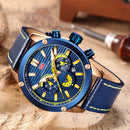 MINIFOCUS 0288G Fashion Business Men Watch Waterproof Luminous Leather Strap Quartz Watch