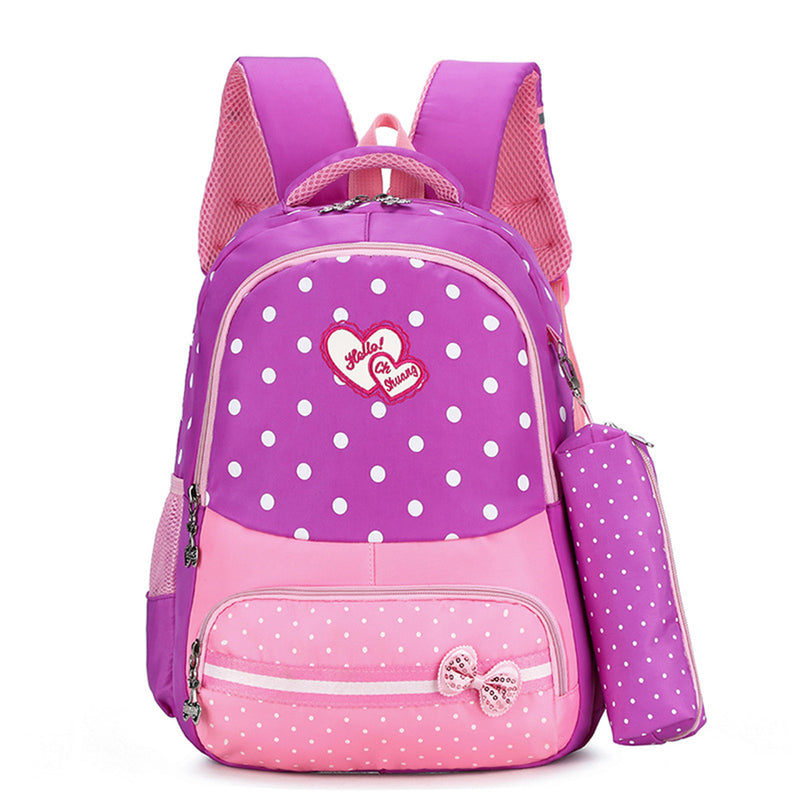 22L Cute Kids Children Girl Backpack Waterproof Nylon School Book Rucksack With Pencil Bag