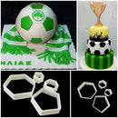 4pcs Football Fondant Cutter Plastic Cutter Fondant Molds Cake Decorating Molds Baking Mold