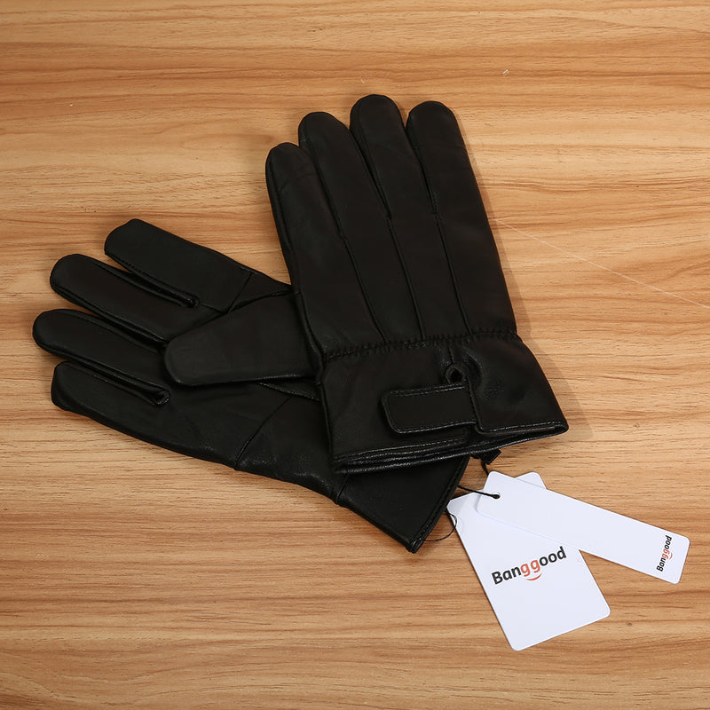 Bang good Leather Full Finger Gloves Winter Warm Motorcycle Driving