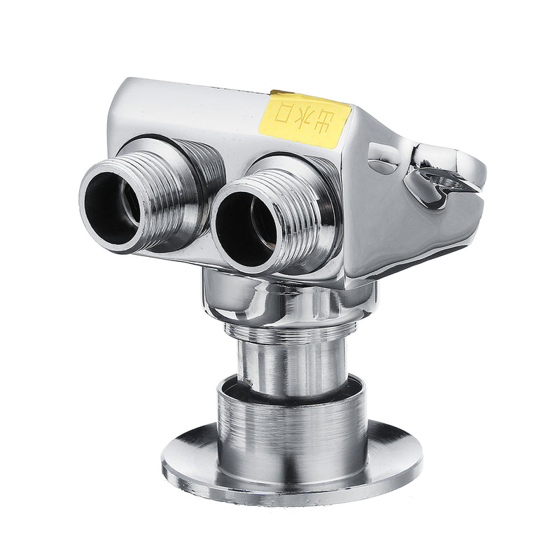 Foot Pedal Sink Faucet Copper Vertical Home Basin Tap With Foot Pedal Switch + Water Outlet Pipe + Connecting Hose