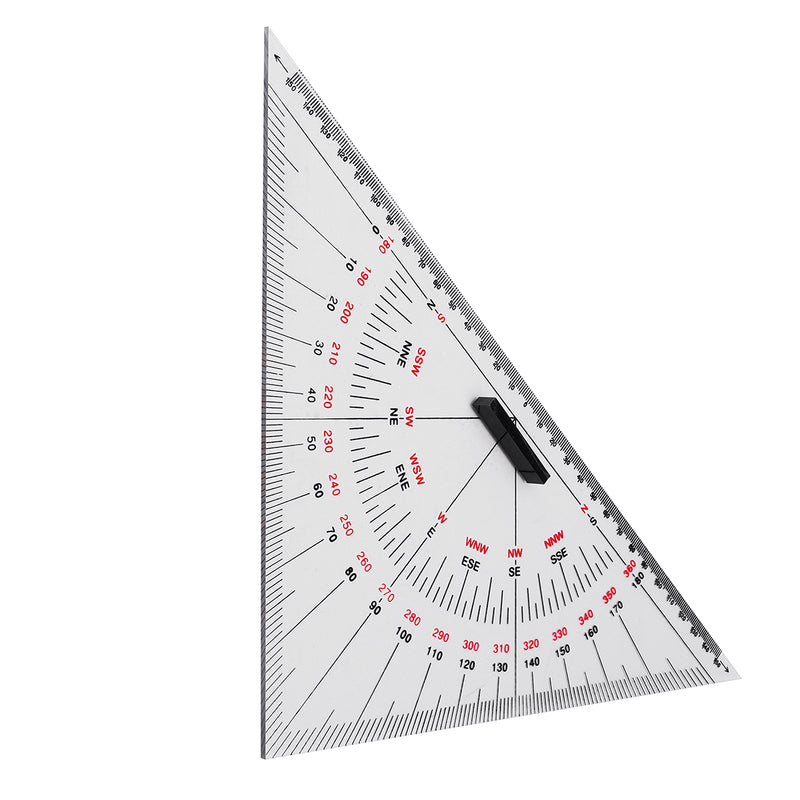 2pcs Navigation Triangular Protractor 300mm Acrylic Hypotenuse Nautical Squares