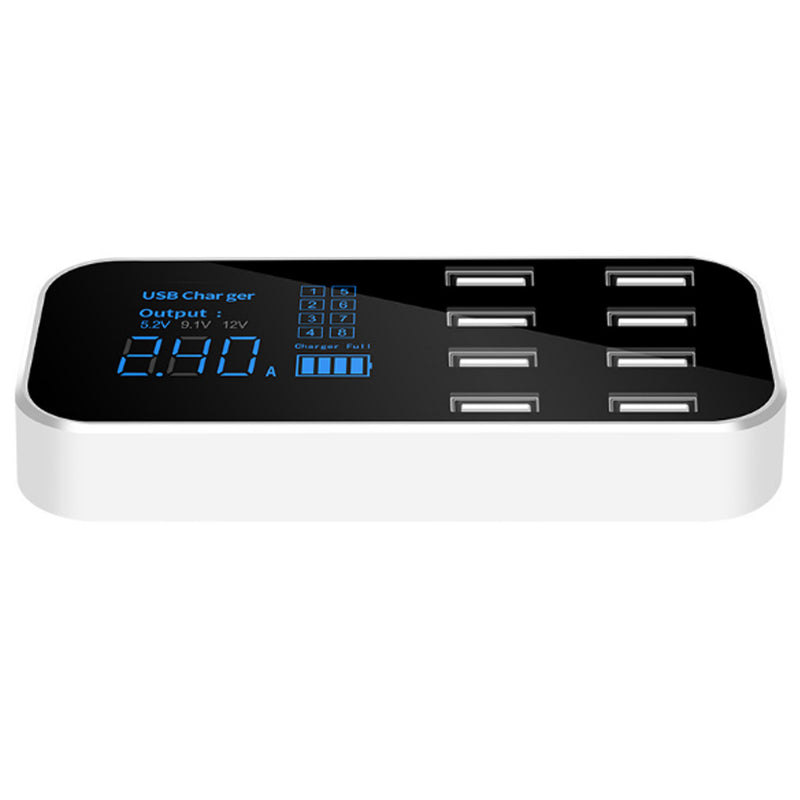 5V 8A 40W Smart USB Car Display USB Charger Adapter 8 Ports LED Digital Display Charging Station
