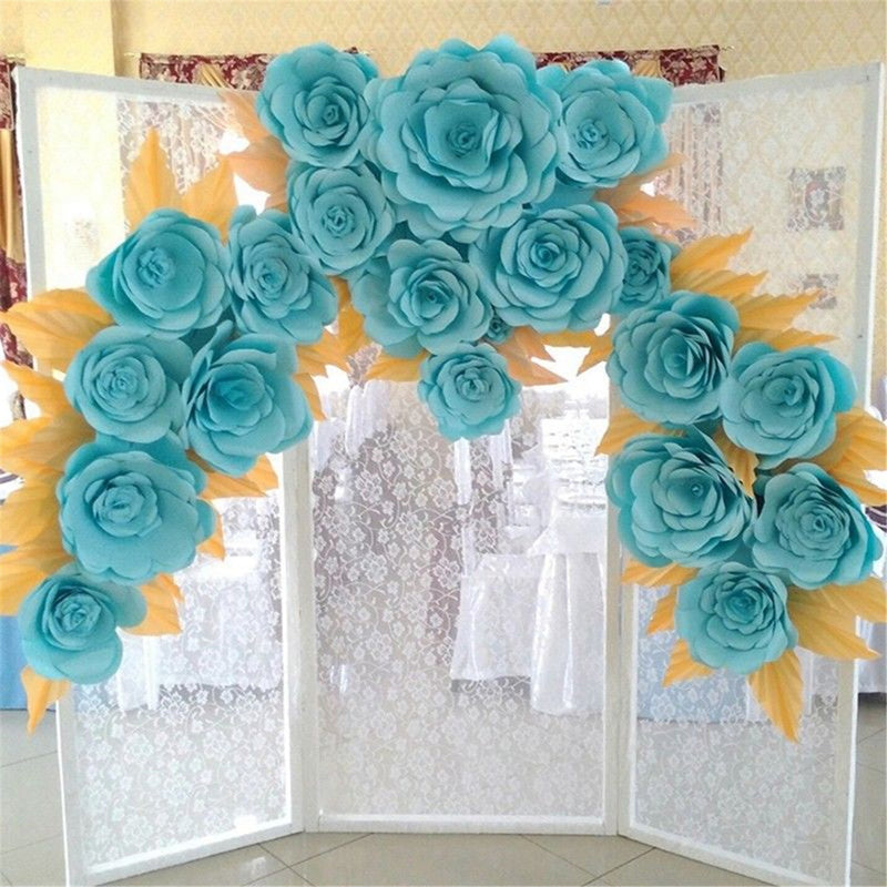 30cm DIY Paper Flowers Leaves Backdrop Decorations Kid Birthday Party Wedding Favor