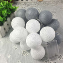 KCASA 3.3M 20LED Grey Cotton Ball String Lights LED Fairy Lights for Festival Christmas Halloween