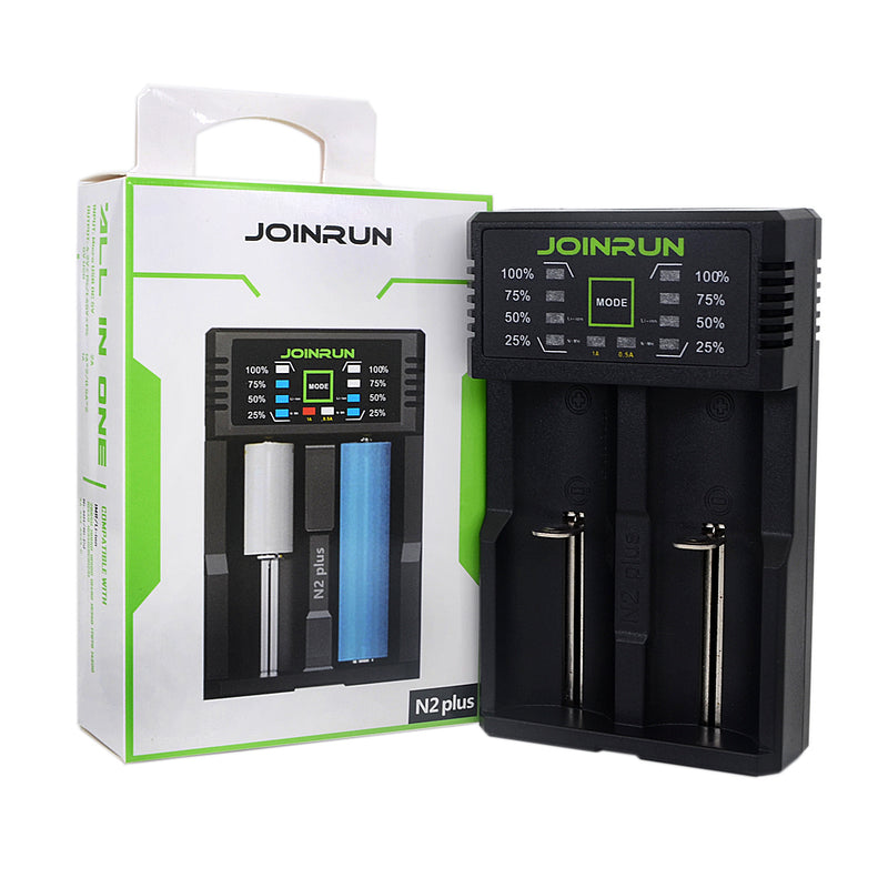 Joinrun N2 18650 Charger Smart 2 Slot Charger 1.2V 3.7V 3.2V 3.85V AA / AAA 26650 10440 14500 16340 25500 NiMH Lithium Battery Charger