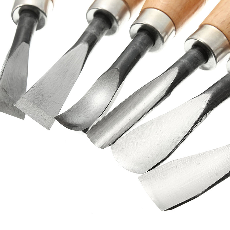6Pcs Wood Carving Hand Chisels Tool Set Woodworking Professional Lathe Gouges