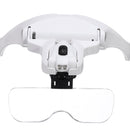 Headband Magnifier Glasses Hands Free Head Mount Magnifying Glasses USB LED Light W/ 1.0/1.5/2.0/2.5/3.5X Lense