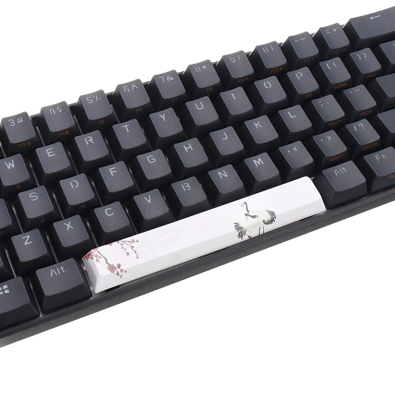 Five-sided Dyesub PBT Red-Crowned Crane Space Bar 6.25u Novelty Keycap for Anne pro 2