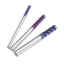 Drillpro L75mm D4/5/6/8/10mm HRC60 4 Flutes Milling Cutter Blue NACO Coated Tungsten Carbide Milling Cutter CNC Tool