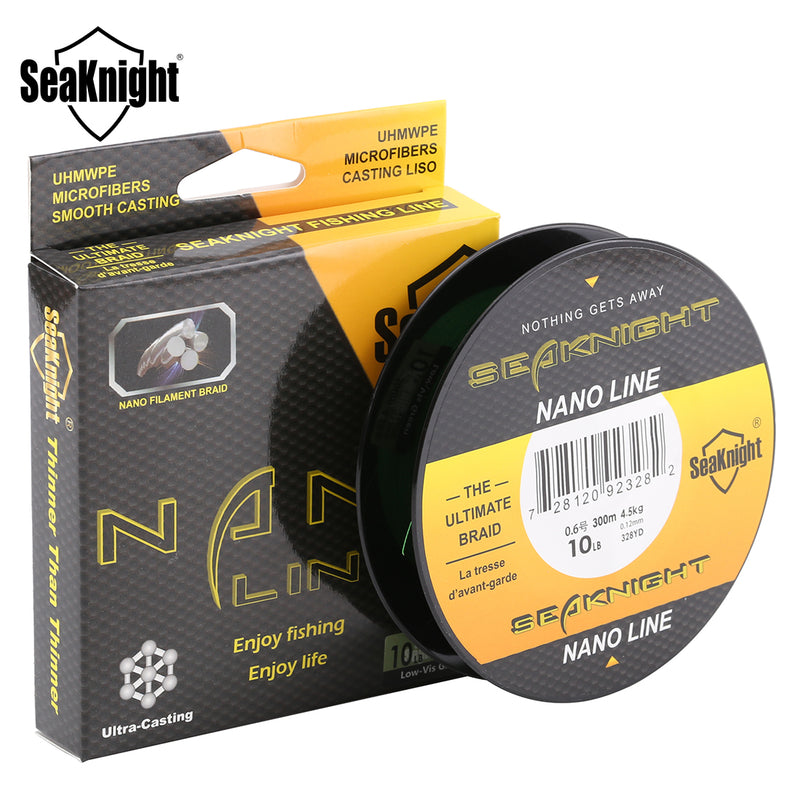 SeaKnight NANO 300M Fishing Line 4 Strands Wire Weaves PE Multifilament Braid Line 4-10LB 0.07-0.12m