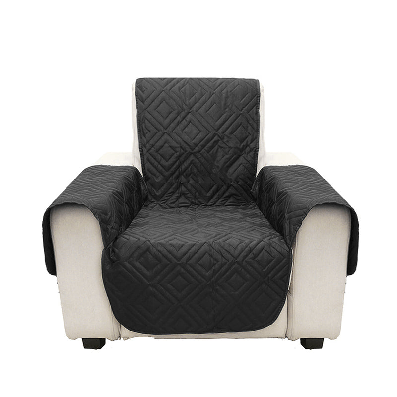 Black Microfiber Pet Dog Kids Couch Sofa Furniture Protector Cover Strap Waterproof Chair Covers