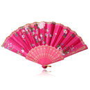 Chinese Japanese Lace Silk Folding Hand Held Dance Fan Flower Party Wedding Gift