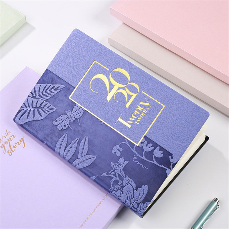 2020 Year A5 PU Leather Notebook Weekly Monthly Planner Diary Journal Scheduler Study Business Notepad