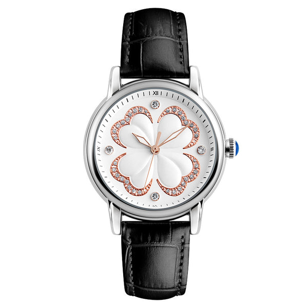SKMEI 9159 Women Leather Strap Casual Dress Quartz Watch