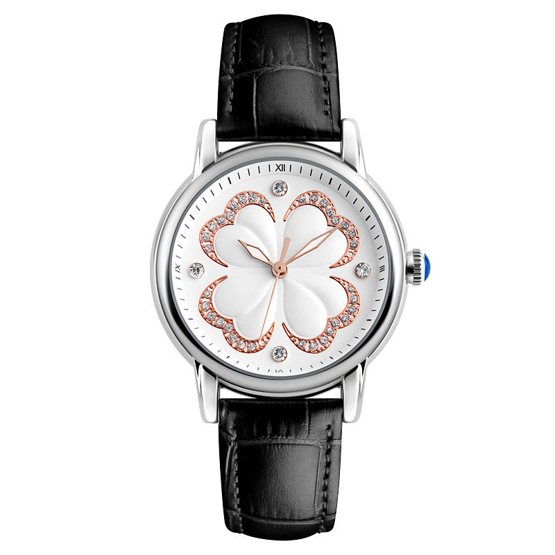 SKMEI 9159 Women Leather Strap Casual Dress Quartz Watch