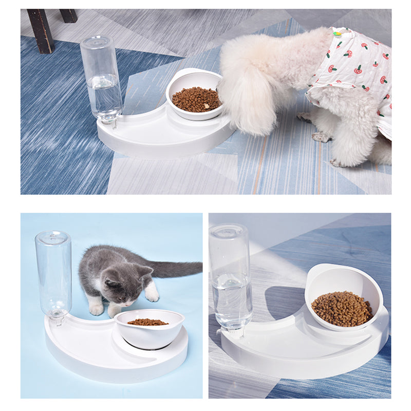 Automatic 2 in 1 Pet Feeder Cat Dog Bowl Waterer Dispenser Puppy Drinking Food Dish