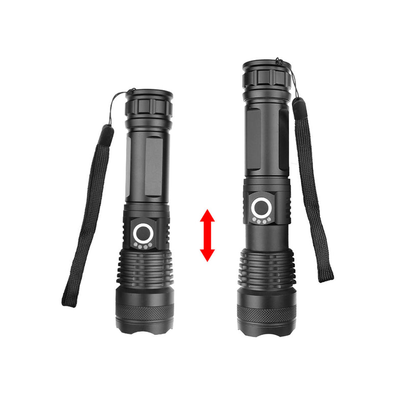 XANES 1287 Suit Zoomable Tactical LED Flashlight XHP50 Highlight With 18650 USB Cable Flashlight Set Telescopic Torch