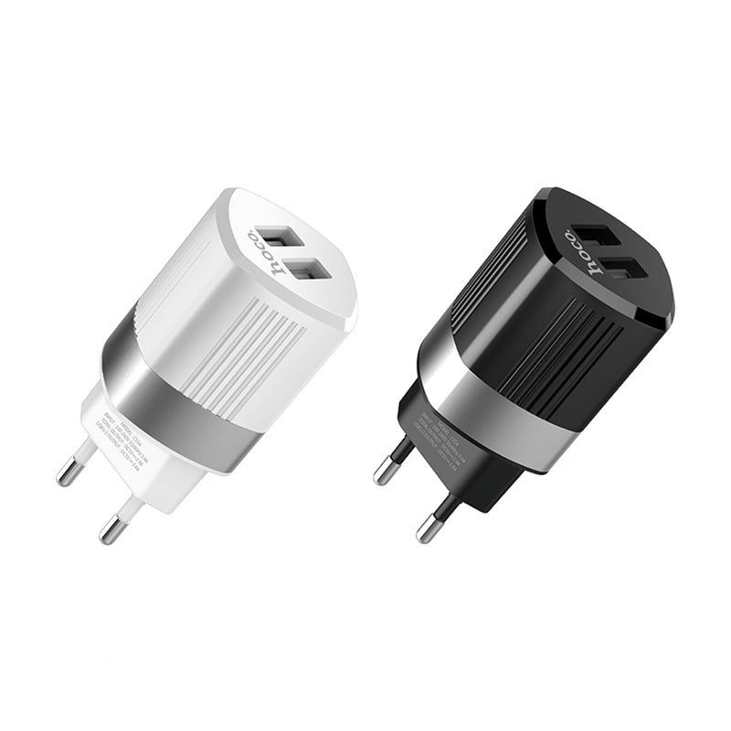 Hoco 2.4A Dual USB Port Fast Charging Charger EU Plug Adapter For iPhone X XS Max Xiaomi Mi9 S9 S10 S10+