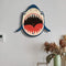 Creative Wooden Hang Clock Shark Shape Wall Watch Silent Mute Clock for Kids Bedroom Wall Decoration Wall Clock