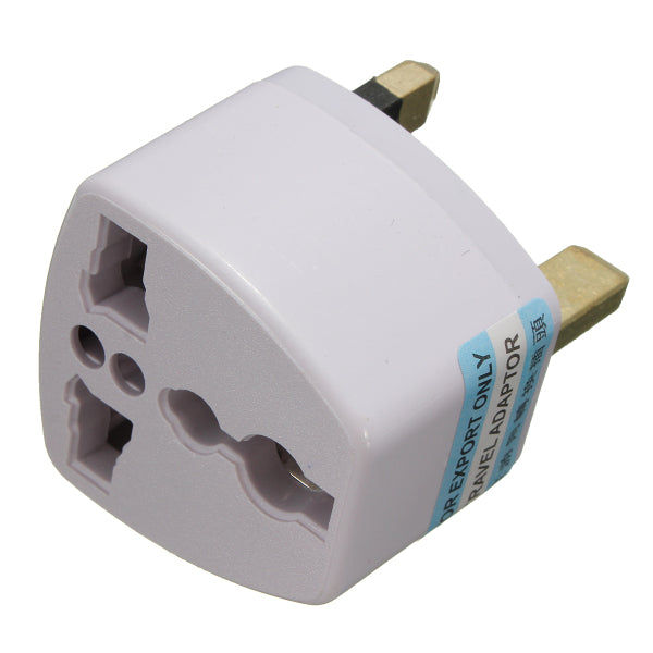 Universal US/EU To UK AC Power Adapter Travel Converter Adapter 3 Pins 110V-240V White