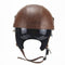 Retro PU Motorcycle Half Helmet Open Face With Visor Motorbike Scooter Cruise Safety